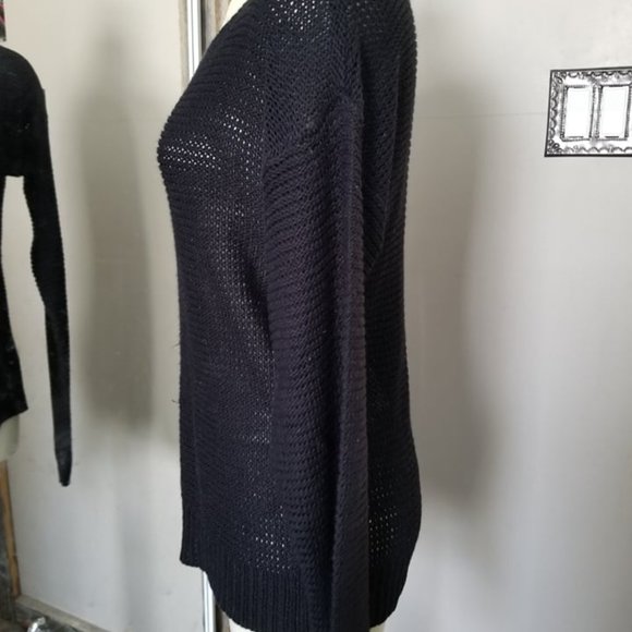 Black Waffle Knit Sweater - Picture 2 of 3